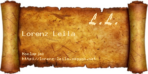 Lorenz Leila névjegykártya
